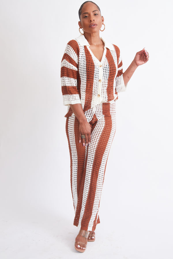 Terracotta Stripe Crochet Set